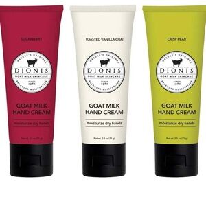 Dionis Goat Milk Hand Cream 3Pack Assorted Scents 2.5oz Travel Sz NWT Quick Ship